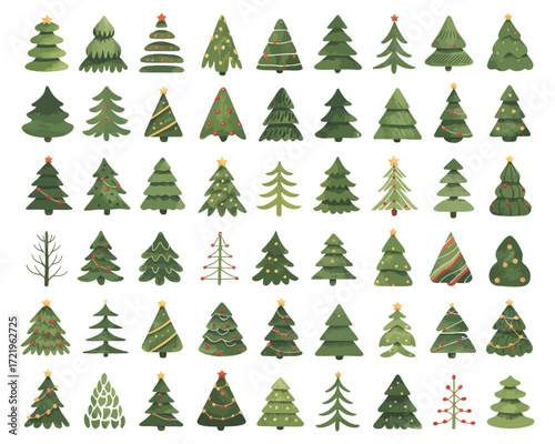 50 Cute Christmas Tree Illustrations A Festive Vector Collection