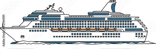 Illustrative Portrayal of a Cruise Ship Navigating the Sea, a Maritime Asset