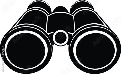  binocular vector, optical device silhouette illustration  