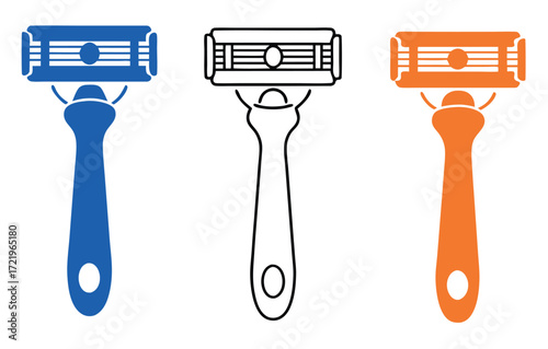 Razor blade icon vector set, razor vector icon set isolated on white background. 
