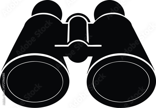  binocular vector, vision tool silhouette illustration  