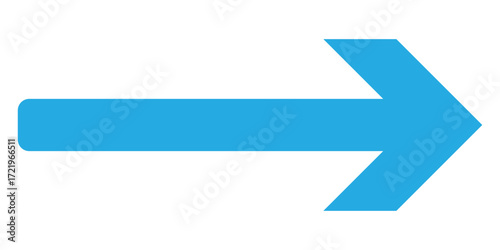 Blue isolated pointing vector arrowhead icon on white background. Simple isolated blue arrow icons.  Modern simple arrow icons on white page. EPS 10. 