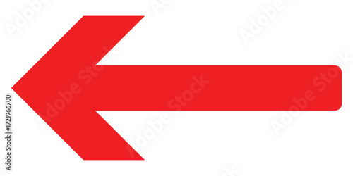 Red isolated arrow icon on white background.  Long arrow-head vector icons on white page. Pointing vector icons. 
