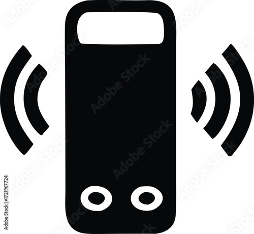 Iconic smart speaker with wireless signal waves demonstrating connectivity and audio playback capabilities