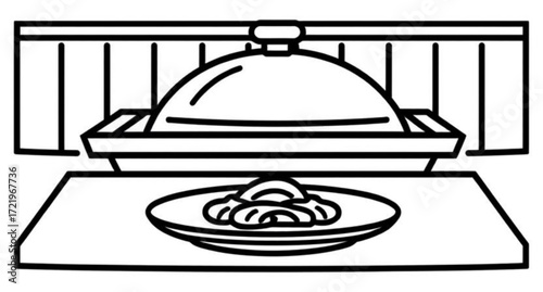 cartoon serving dish, cloche design, cloche clipart, open cloche cartoon, closed cloche cartoon, cloche food cartoon