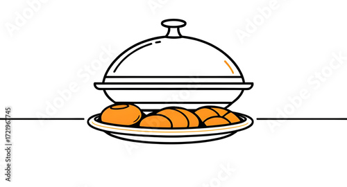 dining dome cartoon, cartoon serving dish, cloche design, cloche clipart, open cloche cartoon, closed cloche cartoon, cloche food cartoon