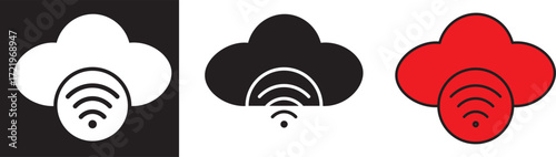 cloud computing concept vector.Digital cloud computing icon linking network circuitry, symbolizing technological connectivity