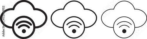 cloud computing concept vector.Digital cloud computing icon linking network circuitry, symbolizing technological connectivity