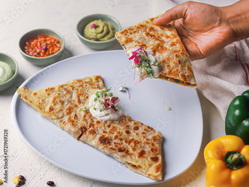 Quesadilla on plate