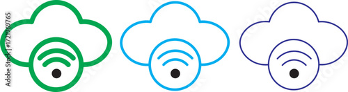 cloud computing concept vector.Digital cloud computing icon linking network circuitry, symbolizing technological connectivity