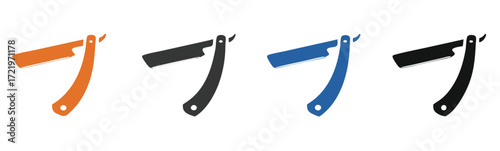 Editable straight razor vector icon. Barbershop, lifestyle, grooming. Part of a big icon set family. Perfect for web and app interfaces, presentations, infographics,