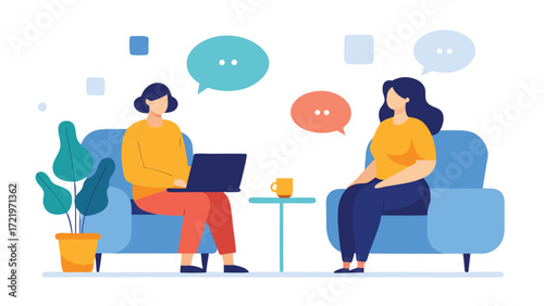 A therapist conducts a session with a patient, offering support and guidance in a comfortable and private setting
