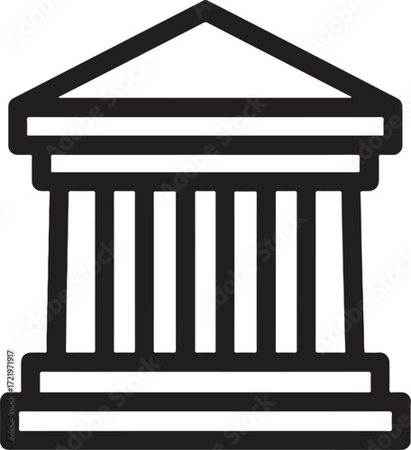 Temple icon outline silhouette, religious building symbol, vector EPS, spiritual design