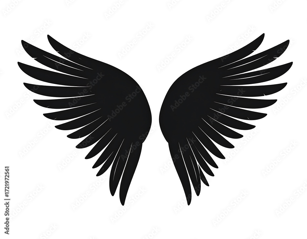 Fototapeta premium Pair of stylized black wings