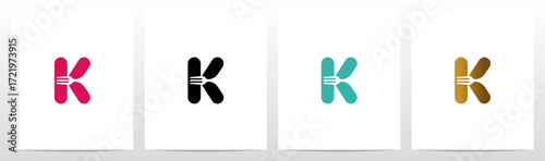 Fork Cutlery Negative Space on Letter Initial Logo Design K