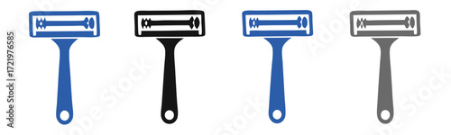 Razor blade icon vector set, razor vector icon set isolated on white background. 
