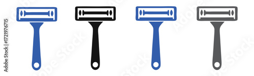 Razor blade icon vector set, razor vector icon set isolated on white background. 
