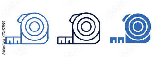 Measurement tape icon. Tape measure icon. Roulette construction symbol. Vector illustration. 
