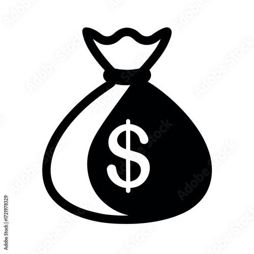 Minimal Flat Money Bag Sack Vector Illustration