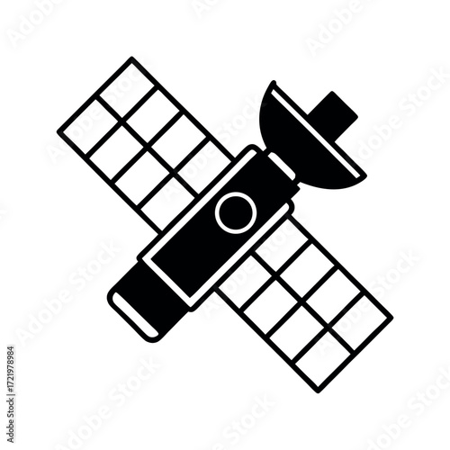 Minimal Flat Space Satellite Center Vector Illustration