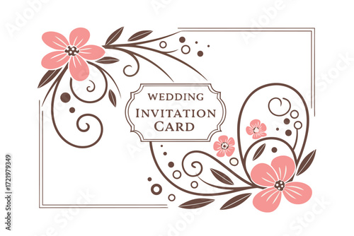 Elegant Floral Wedding Invitation Template with Watercolor Flowers