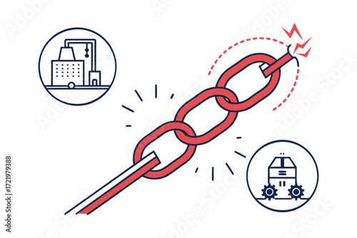 Supply Chain Disruption Infographic Vector Concept