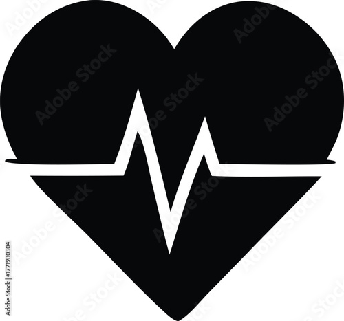 Iconic heartbeat pulse graph design a symbol of life health and medical care representing vitality and well-being