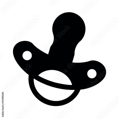 Minimal Glyph Baby Pacifier Soother Binky Vector Illustration
