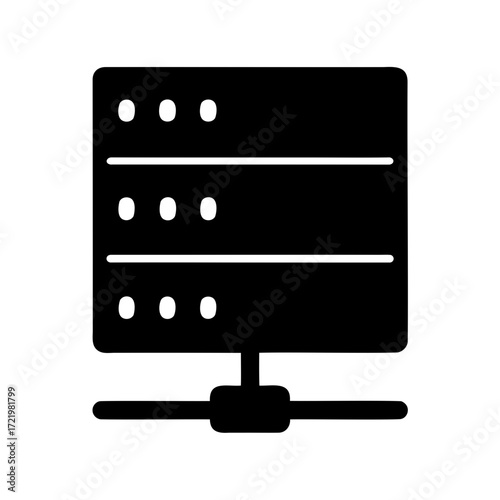 A depiction of a server, typically used for data storage and processing