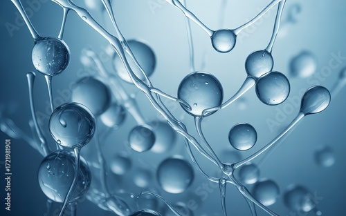 Microscopic view of fungal hyphae and spores showing intricate cellular structures in blue hues