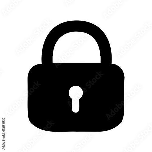 Black silhouette of a padlock representing security and protection concepts