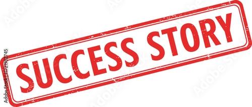 Success story stamp emblem conveying achievement and positive outcomes isolated on transparent background
