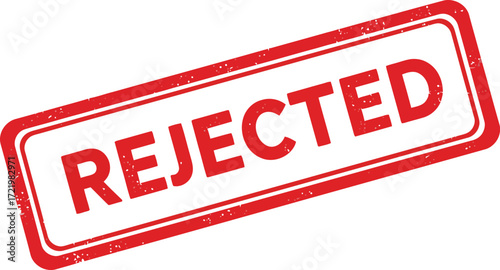 Red rejected stamp graphic symbol approval denied official mark document status notification isolated on transparent background