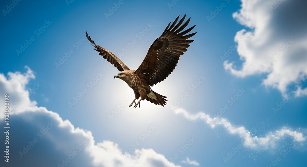 Fototapeta premium Majestic Eagle Soaring Through the Sky.
