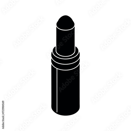 Minimal Glyph Lip Balm Stick with Cap Off Vector Illustration