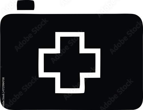 First aid kit symbol medical emergency health care icon medicine box supplies treatment safety help assistance healthcare emergency kit