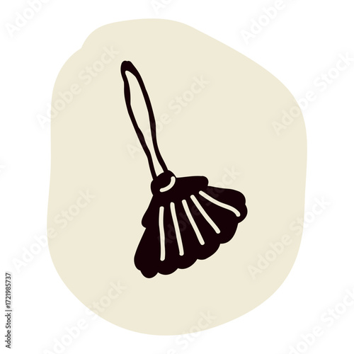 Pilgrims way shell symbol icon of scallop sign. Simple religious motif to identify walkers seeking sanctuary hospitality on camino, Santiago de Compostela or Canterbury trail. Black and white minimal 