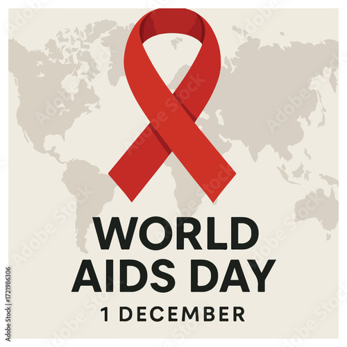"World AIDS Day Awareness Ribbon Symbolizing Hope and Solidarity"