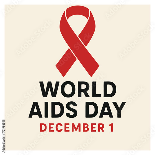"World AIDS Day Awareness Ribbon Symbolizing Hope and Solidarity"