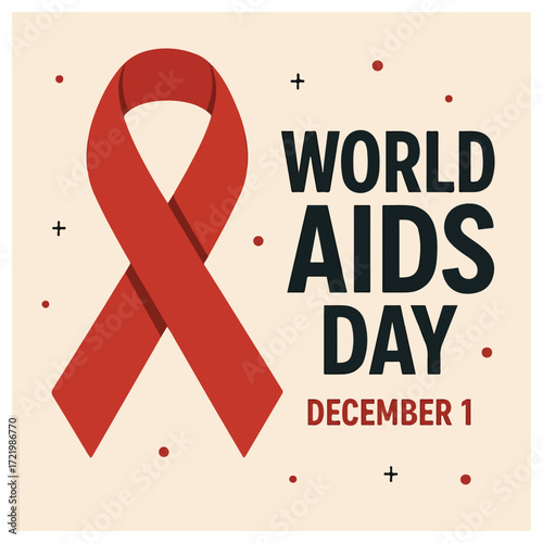 "World AIDS Day Awareness Ribbon Symbolizing Hope and Solidarity"