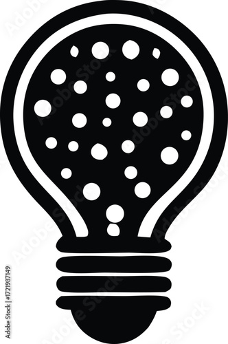 Creative idea light bulb symbol represents innovation and brilliance with textured interior lighting