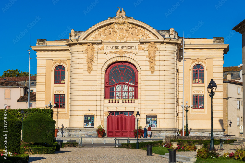 Fototapeta premium Facade Inspired by Italian Rococo Art of the Municipal Theater of Castres