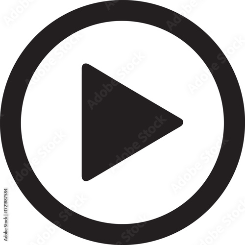 A glossy, round vector icon of a play button for a video player