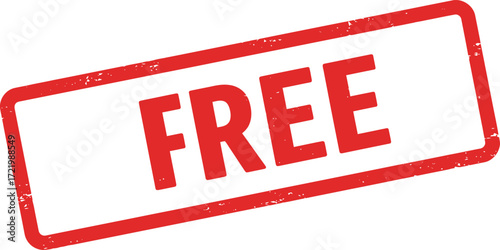 Promotional free stamp graphic for retail and marketing use offers and discounts isolated on transparent background