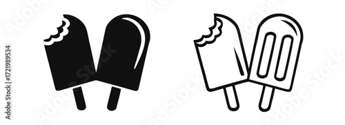 Trendy glyph style icon showing cold popsicle treat 
