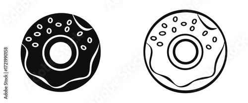 Donut icon vector. doughnut icon. donut logo 

