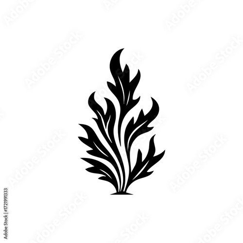 Stylized seaweed illustration representing sustainable aquaculture, marine resources, and organic food production.
