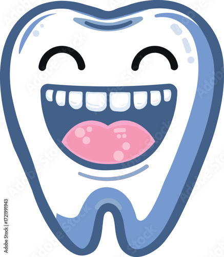 Illustration of a smiling healthy tooth