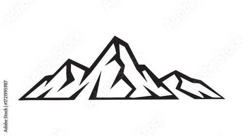 Stylized mountain range peak summit logo graphic design element