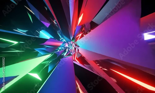 Wallpaper Mural Abstract background with glowing shards of red, blue, and green light Torontodigital.ca